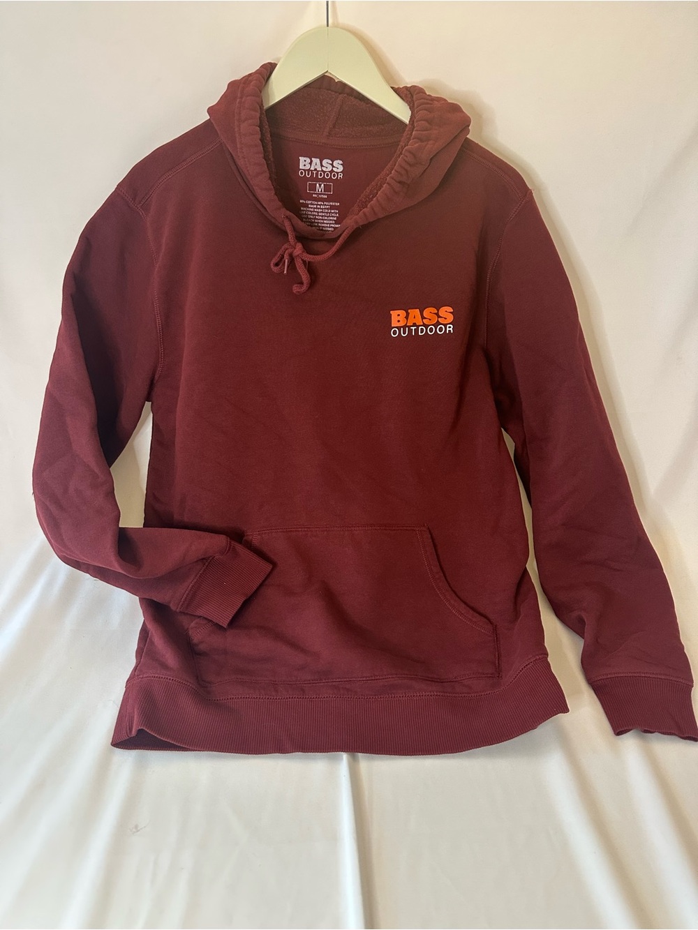 Bass Outdoor Women’s Maroon Pullover Hoodie with Orange Logo